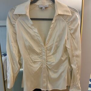 Intermix off white silk top